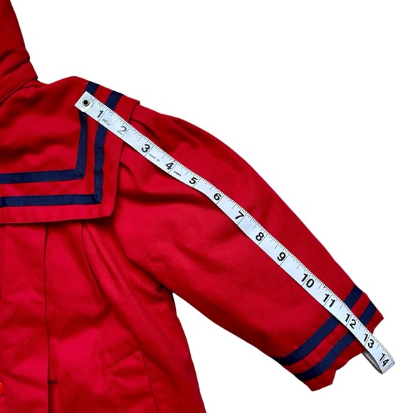 London Fog Sailor Ked Red Winter Coat Dress - Picture 11 of 12